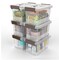 6 Pack Storage Organiser Bins with Latching Handle and Lids, 3.5 Quart Clear Storage Latch Box